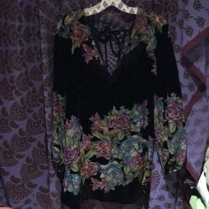 Free People bell sleeve velvet dress